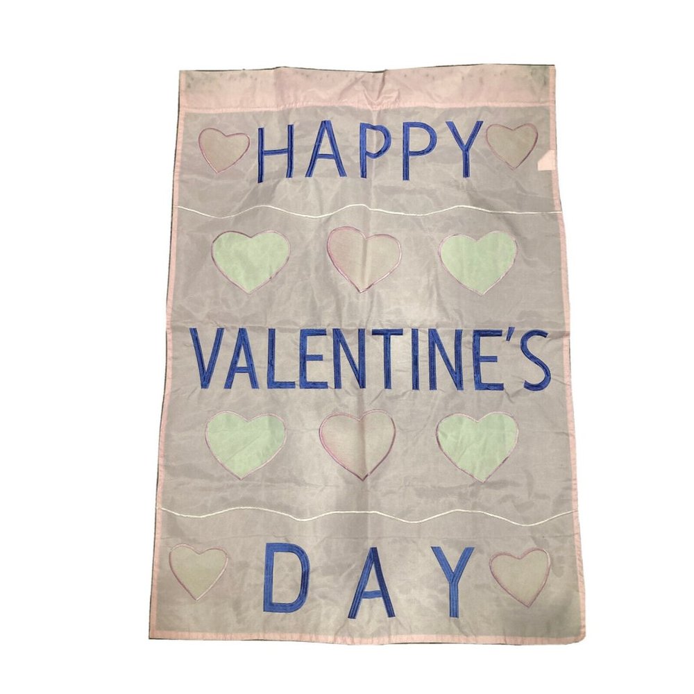 Jetmax Pink Heart Happy Valentine's Day House Flag 27 X 39